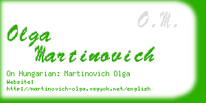 olga martinovich business card